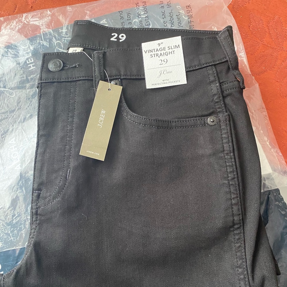 jcrew black straight jean